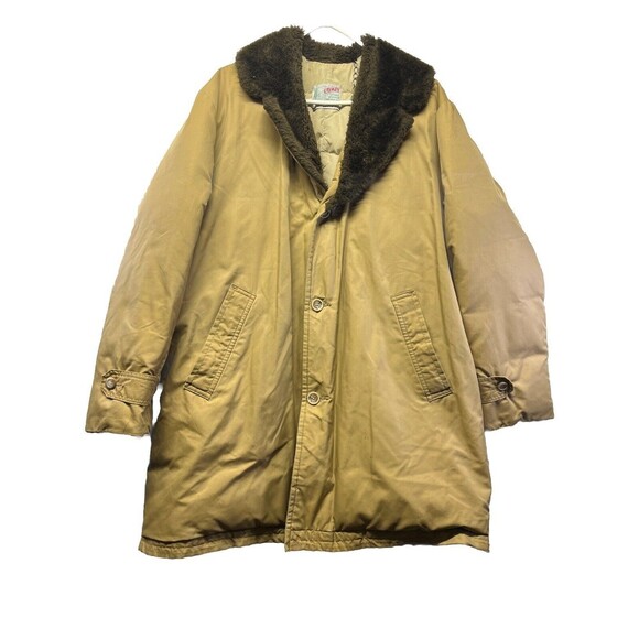 Vintage Comfy Goose Down Puffer Jacket Coat Parka Seattle Men's Large Brown - Picture 1 of 9